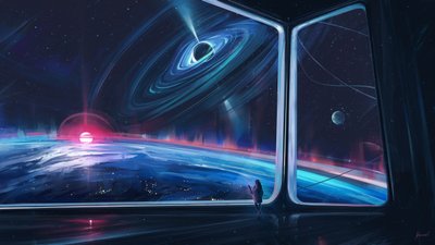 Black Hole Planet View by Alena Aenami