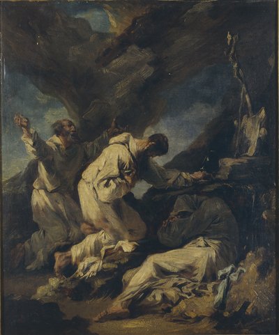 Camaldolese Monks in Ecstatic Prayer by Alessandro (studio of) Magnasco