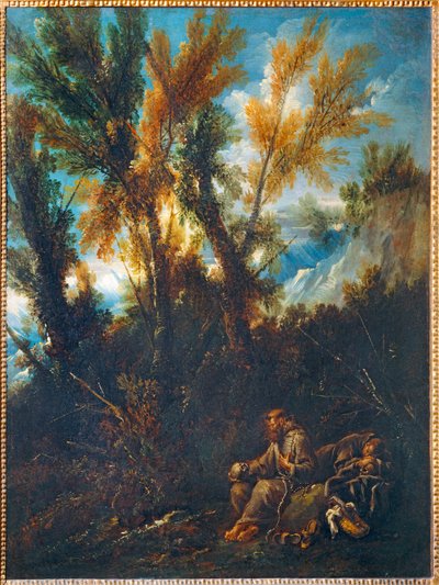 Two Hermits in a Forest by Alessandro (style of) Magnasco