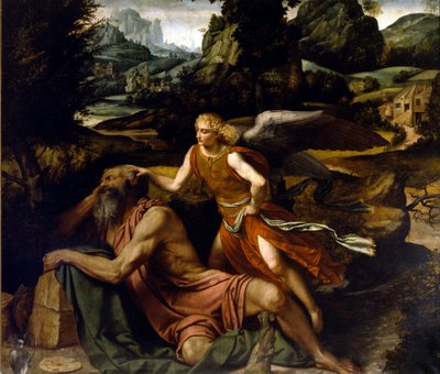 Elijah Asleep is Straightened by an Angel by Alessandro Bonvicino Moretto