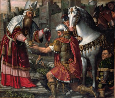 Meeting of Abraham and Melchizedek by Alessandro Bonvicino Moretto