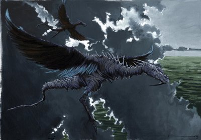 Fabulous creature: depiction of a dragon by Alessandro Lonati