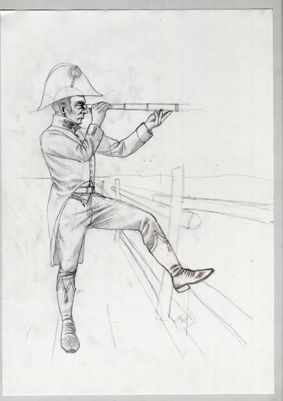Napoleonic Soldier with Long View (Illustration) by Alessandro Lonati
