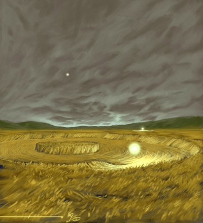 Mysterious phenomena: representation of the legendary formation of Crop Circles by Alessandro Lonati