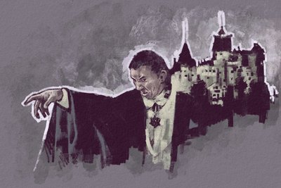 Portrait of Hungarian actor Bela Lugosi as Count Dracula by Alessandro Lonati