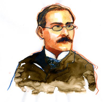 Portrait of Rudyard Kipling (1865-1936), English writer by Alessandro Lonati