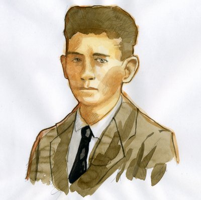 Portrait of the Prague writer Franz Kafka (1883-1924) by Alessandro Lonati
