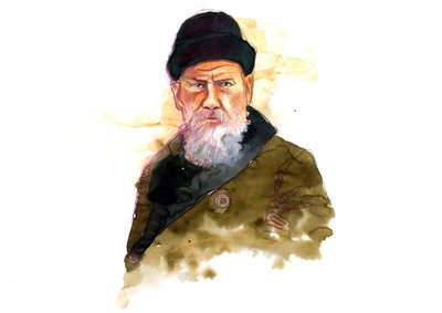 Portrait of the Russian writer Lev Nikolayevich (Leo Tolstoy) (1828-1910) by Alessandro Lonati