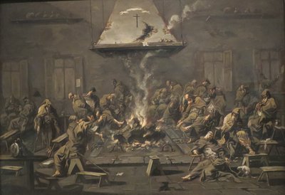 Interior with Monks by Alessandro Magnasco