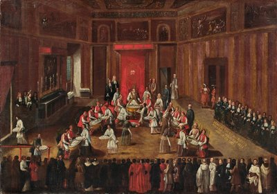 Ceremony of the Agnus Dei Celebrated by Pope Clemens XI by Alessandro Piazza