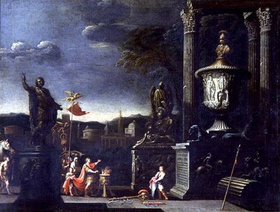 View with a Scene of a Sacrifice by Alessandro Salucci