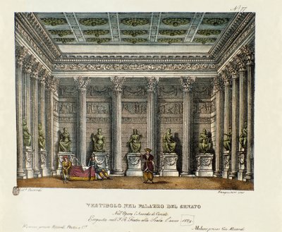 The Vestibule of the Palace of the Senate (Act I). Scenography for the Opera 
