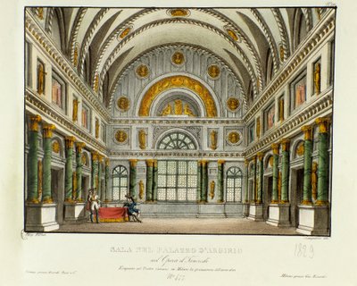 View of the Palace of the King of Syracuse Argirio. Scenography for the Opera 