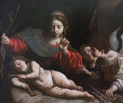 Virgin with Child and Angels by Alessandro Tiarini