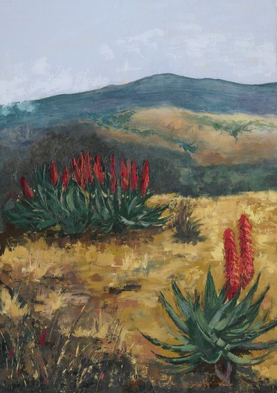 Red Aloes Desert Hills by Alex Cornell
