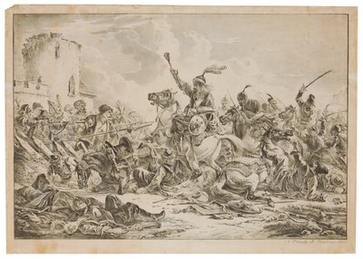 Battle between the Georgians and the Mountain Tribes by Alexander Orlowski