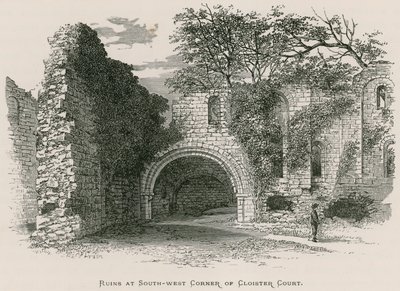 Kirkstall Abbey, Ruins at South-west Corner of Cloister Court by Alexander Francis Lydon
