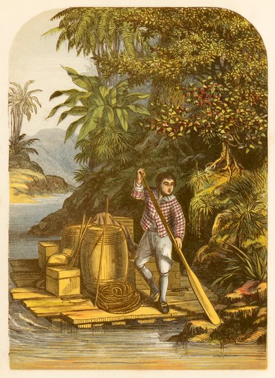 Robinson Crusoe by Means of a Raft Saves Many Useful Articles from the Ship by Alexander Francis Lydon