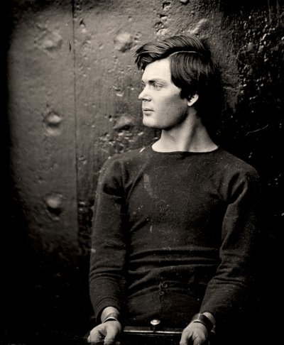 Lewis Powell in Wrist Irons Aboard the USS Saugus by Alexander Gardner