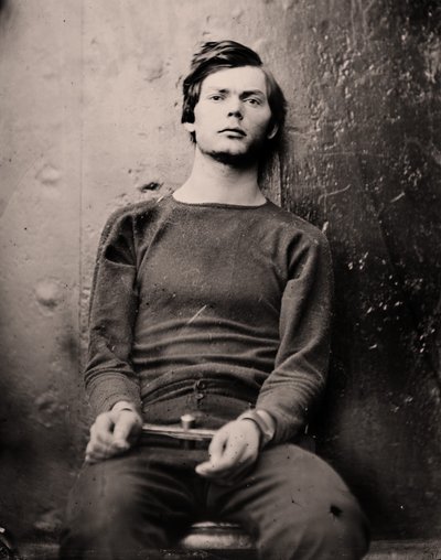 Lewis Powell in Wrist Irons Aboard the USS Saugus by Alexander Gardner