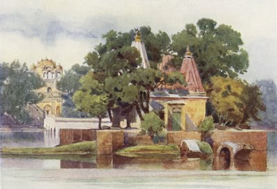 A Temple in the Tank at Thanesar by Alexander Henry Hallam Murray