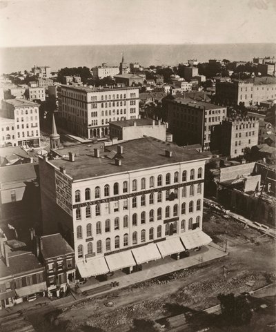 View east-southeast from the cupola of the courthouse in Chicago by Alexander Hesler