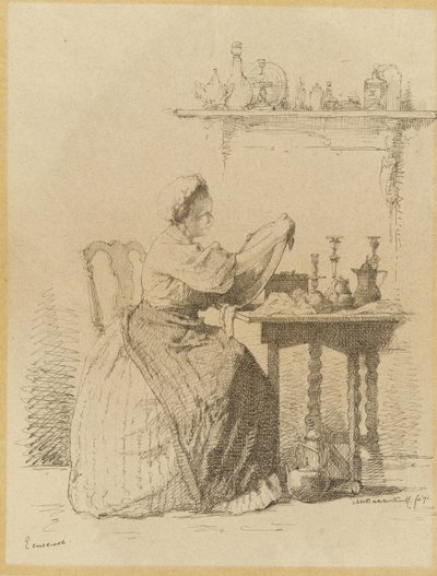 Maid Polishing at the Table by Alexander Hugo Bakker Korff