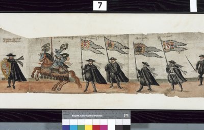 Detail from The Huntly Funeral Procession, said to have been used for the obsequies of George 1st, Marquess of Huntly by Alexander Kincaid