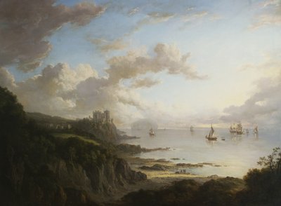 Culzean Castle from the North with Ailsa Craig, c.1816 by Alexander Nasmyth