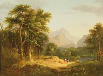 Highland Landscape with Figures by Alexander Nasmyth