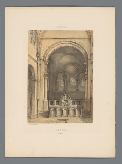 Interior of St. Servatius Basilica in Maastricht by Alexander Schaepkens
