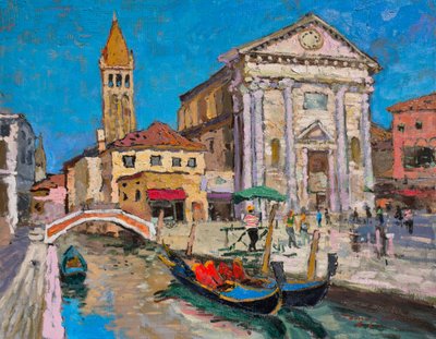 Venice Church and Canal by Alexander Shandor