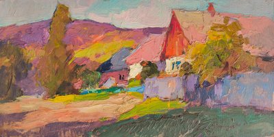 Vibrant Village Landscape by Alexander Shandor