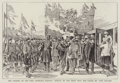 The Opening of the West Highland Railway, Arrival of the Train with the Guests at Fort William by Alexander Stuart Boyd
