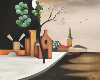 Abstract Village Landscape by Alexander Trifonov