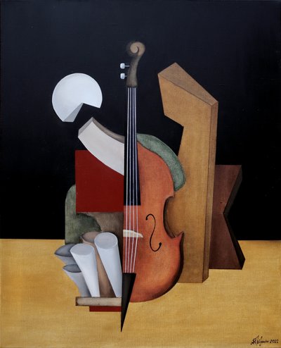 Geometric Cello Still Life by Alexander Trifonov