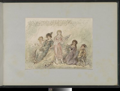 Landscape with Four Girls and a Boy by Alexander Ver Huell