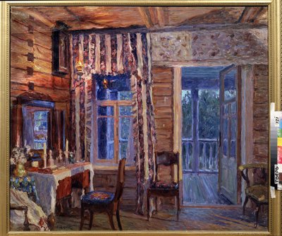 Interior with Icon Lamp by Alexander Viktorovich Moravov