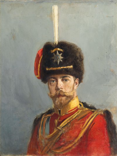 Study for a Portrait of Emperor Nicholas II, Chief of the Guard Hussar Regiment by Alexander Vladimirovich Makovsky