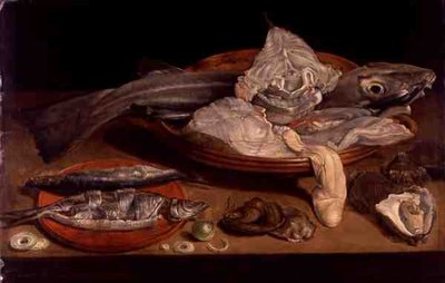 Still Life with Fish and Oysters by Alexander van Adriaenssen