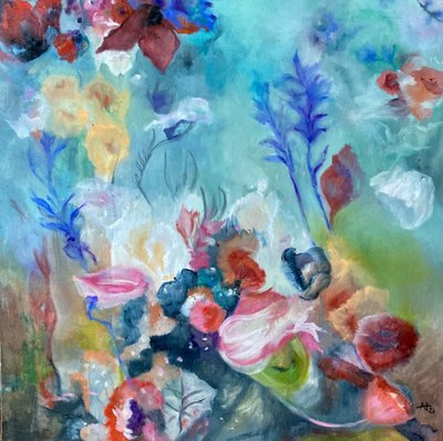 Colorful Abstract Flowers by Alexandra Higgins