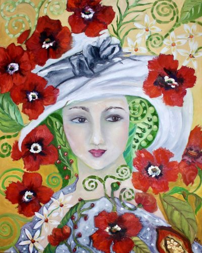 Elegant Woman Floral Dream by Alexandra Higgins