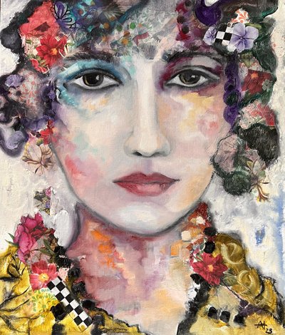 Whimsical Floral Portrait by Alexandra Higgins