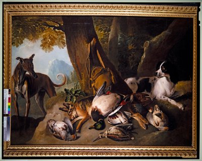 Dogs and Game in Landscape by Alexandre Francois Desportes