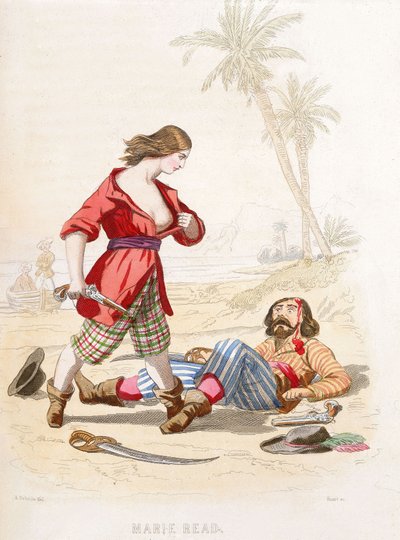 Mary Read Reveals Herself to a Vanquished Enemy, mid 19th century by Alexandre (after) Debelle