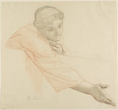 Woman Reaching Over a Wall, study for The Life of Saint Louis, King of France by Alexandre Cabanel
