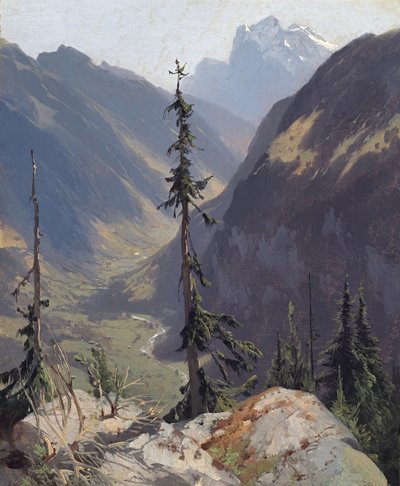 The Luetschental with the Wetterhorn by Alexandre Calame