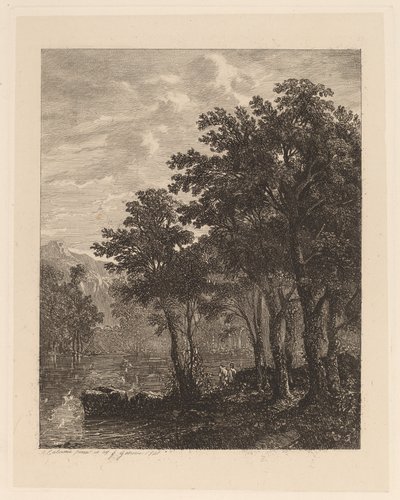 Trees by a River by Alexandre Calame