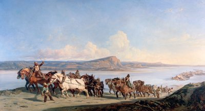 Attachment of Horses Pulling Boats Down the Rhone by Alexandre Dubuisson
