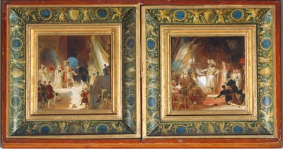 Francis I and his court receive works from Italy by Primaticcio - Francis I knighted by Bayard by Alexandre Evariste Fragonard